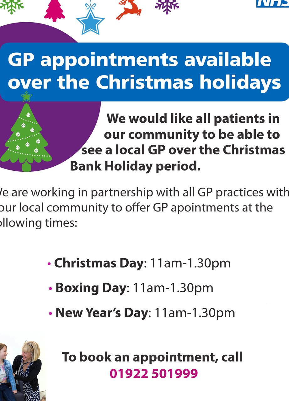 GP Appointments over the Christmas holidays